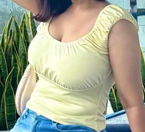 Cute Yellow Smocked Top