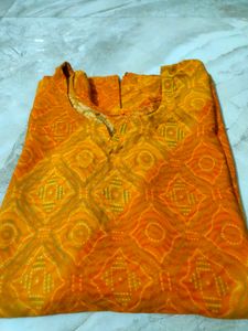 Beautiful Orange Ethnic  short Kurti