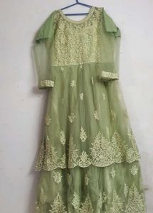 Elegant Green Embroidered Gown