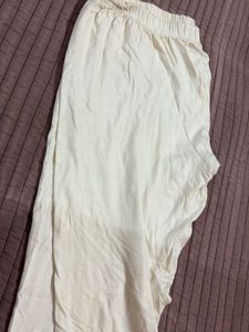 Cream Palazzos with Lace Detail