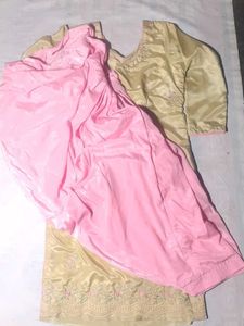Pathani suit cream and pink colour best soft silky