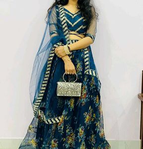 Stunning Floral Print Lehenga Choli Set