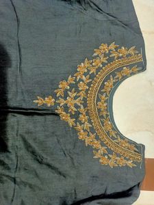 Heavy Charcoal Gown Zardosi Work