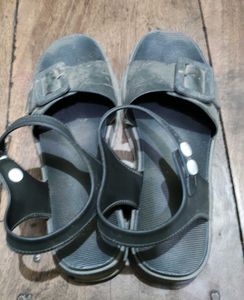 Used Black Buckle Sandals