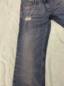 Men's Blue Distressed Denim Jeans