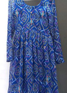 Navy blue anarkali stitched kurti