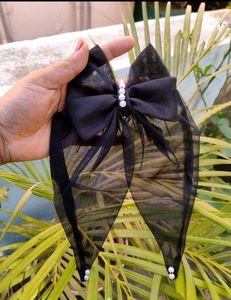 Beautiful Blue Organza Hair Bow