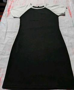 Black &amp; White Raglan Dress