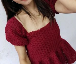 Handmade Crocheted Peplum Top