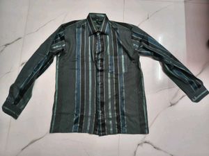 Men's Blue Cotton Blend Casual Shirt