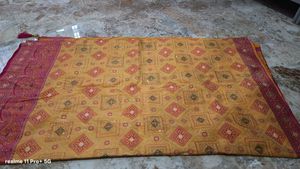 Vibrant Yellow Saree with Pink Blouse