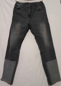 Stylish Charcoal Grey pachwork Jeans