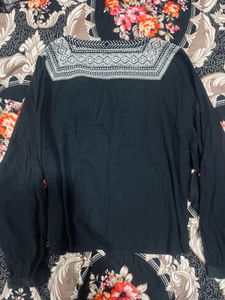 Stylish Embroidered Black top