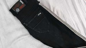 Girls Black Jeans with White Stripe