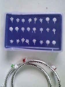 noise pins and Silver-Toned anklets