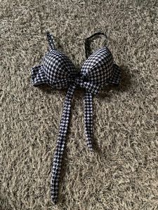 Houndstooth Print Bikini Top