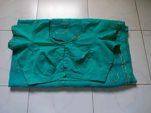 Pink &amp; Green Saree Combo with Blouses