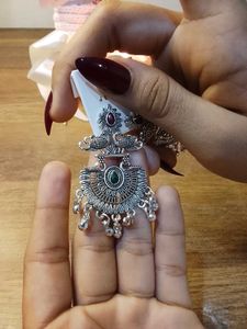 Oxidized Silver Jhumka Earrings