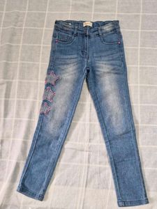 Girls Blue Denim Jeans with Stars
