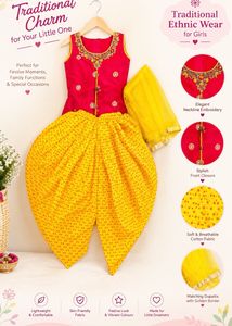 Girls Ethnic Wear Kurta Dhoti Set