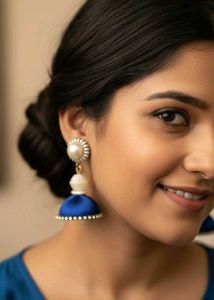 White And Blue Pearl Earrings
