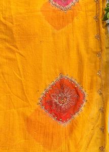 Vibrant Yellow Embroidered Saree
