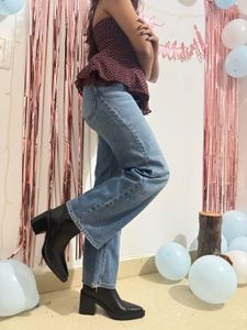 H&amp;M Sexy High-Waisted Wide-Leg Jeans