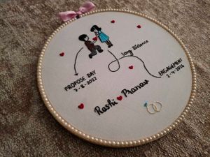 Custom Couple Embroidery Hoop Art