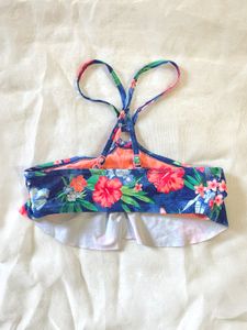 Blue Floral Bikini Top