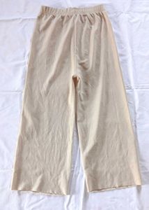 Beige Wide Leg Pants