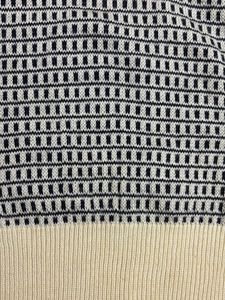 knit full sleeves vest cardigan black &amp; cream