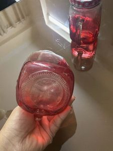 Set of 2 Red Mason Jar Glasses