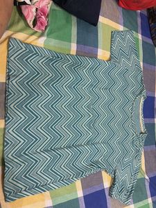 Blue Chevron Print T-Shirt