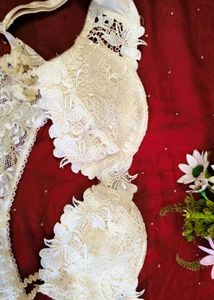 very sexy lace detail bra with thong