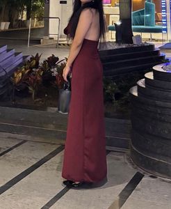 Elegant Maroon Maxi Dress