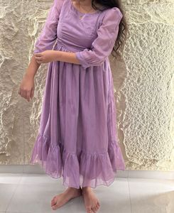 Lavender Ruffled Organza Dress