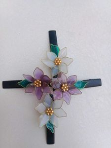 Handmade Floral Resin Hair Clips Set