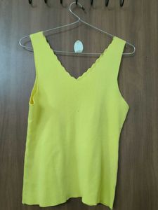 Lime Green V-Neck Sleeveless Top