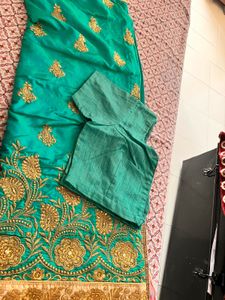 Emerald Green saree with blouse