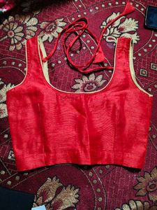3 Indian Ethnic Blouses - Red, Peach, Grey