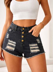 Distressed Denim Shorts