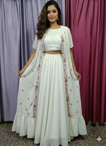 Elegant White Embroidered Outfit
