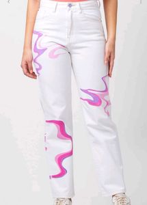 Unique Abstract Print Jeans