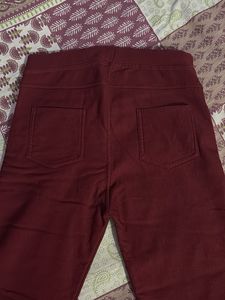 Comfortable Winter Burgundy Jeggings