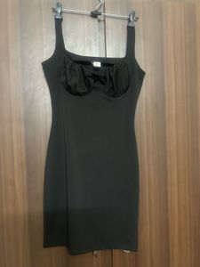 Chic Black Ruched Mini Dress