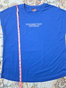 Blue "Stronger Than Yesterday" T-Shirt