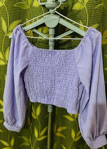 Lavender Textured Crop Top