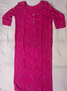 Pretty Pink Kurta with Floral Print