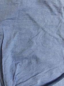 Blue Wrap Style Top with Tie Detail