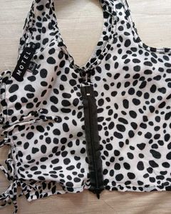 Dalmatian Print Cropped Top